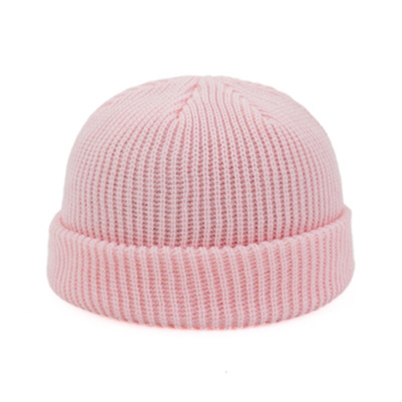 Vinter varme huer kvinde strikket hue kalot hip hop hat voksne mænd hue afslappet kort tråd elastiske unisex hatte: 11