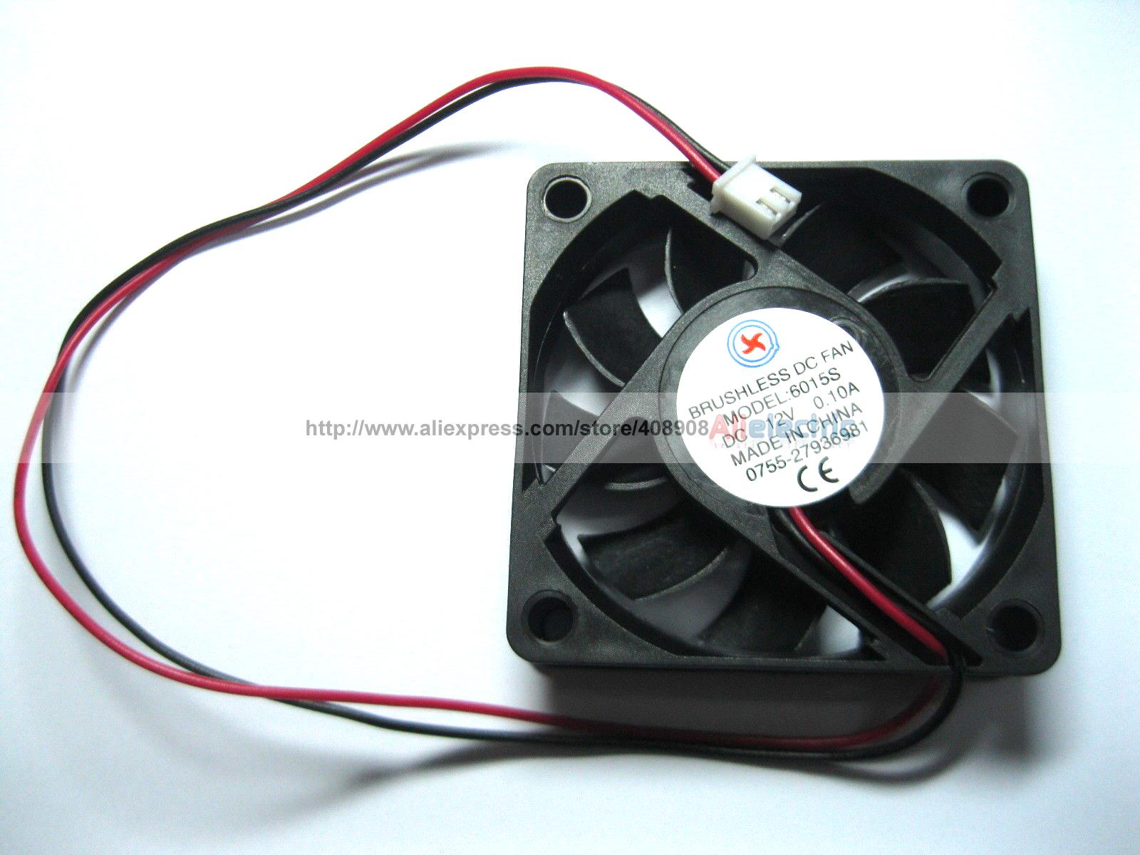 10 Pcs Brushless DC Cooling 7 Blade Fan 6015s 12V 60x60x15mm 2 Wires