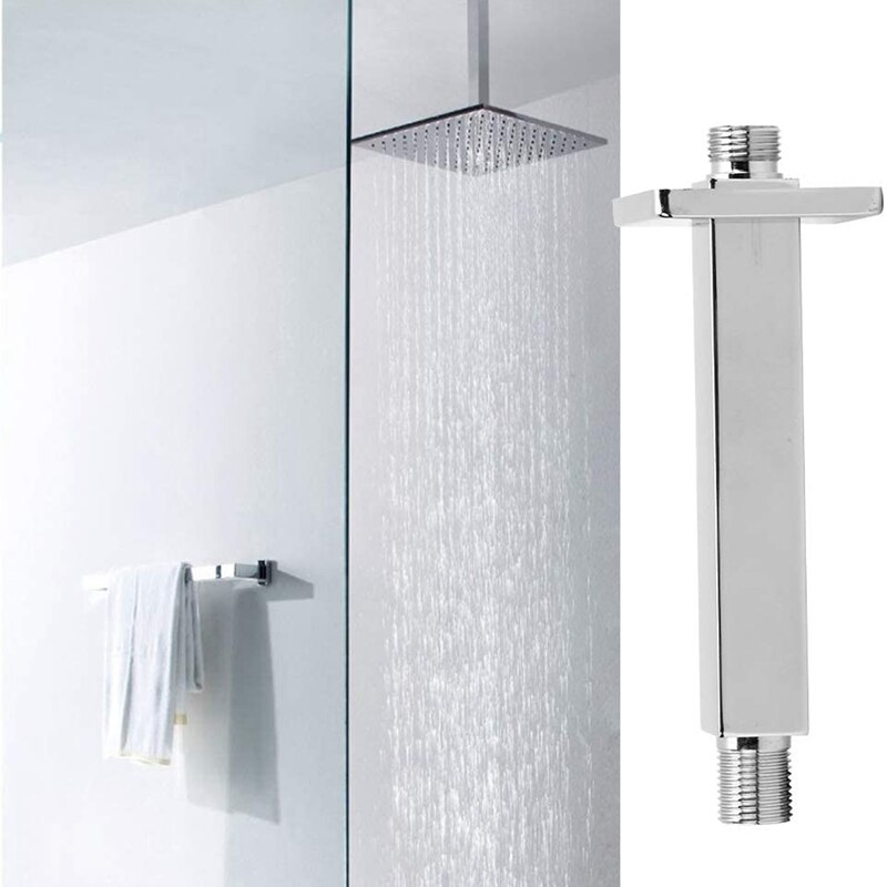 G1 / 2 Inch Shower Arm, with Thread and Flange Stainless Steel Universal Shower Wall-Mounted Right-Angle Shower Arm