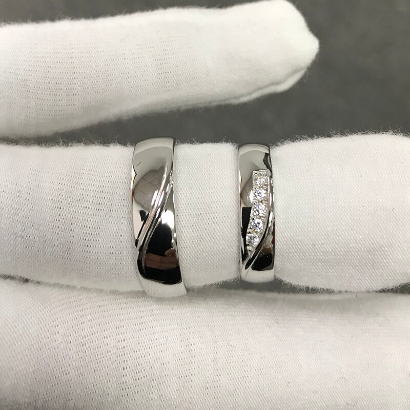 925 Sterling Silber Paar Hochzeit Ring Männer Und Frauen Breite Band High-End-Schmuck