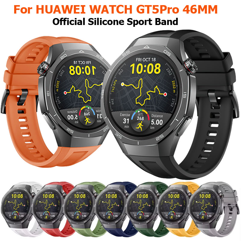 Official Silicone Strap For Huawei Watch GT5 Pro 46mm Smartwatch Bracelet Sport Watchband For Huawei GT5 Pro 46mm Accessories