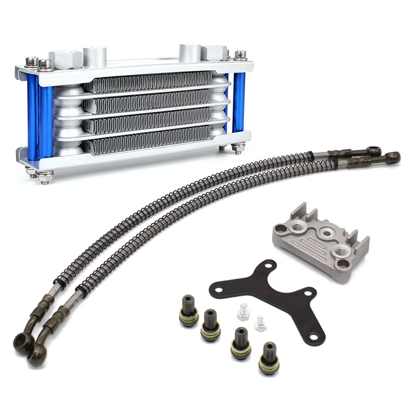 Ventilador de enfriamiento de aceite para motocicleta, juego de enfriador de aceite para 50cc, 70cc, 90cc, 110cc, 125cc, 140cc, moto de cross, mono, bicicleta de bolsillo DAX: blue-125-140cc