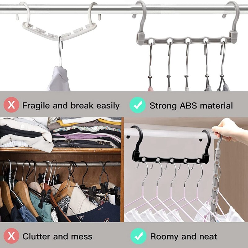 Nieuw Closet Organizer Sterker Kast Organisatoren En Opslag Kleerhanger Met 5 Gaten Closet Opslag Voor Zware Kleren