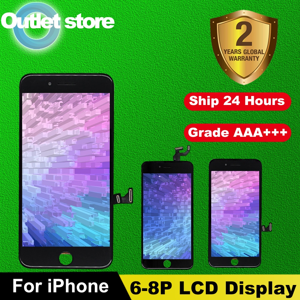 Pantalla LCD de grado AAA +++ para iPhone 6, 6S, 7, 8 Plus, montaje de digitalizador de pantalla táctil 3D perfecto para iPhone 5, 5S, SE