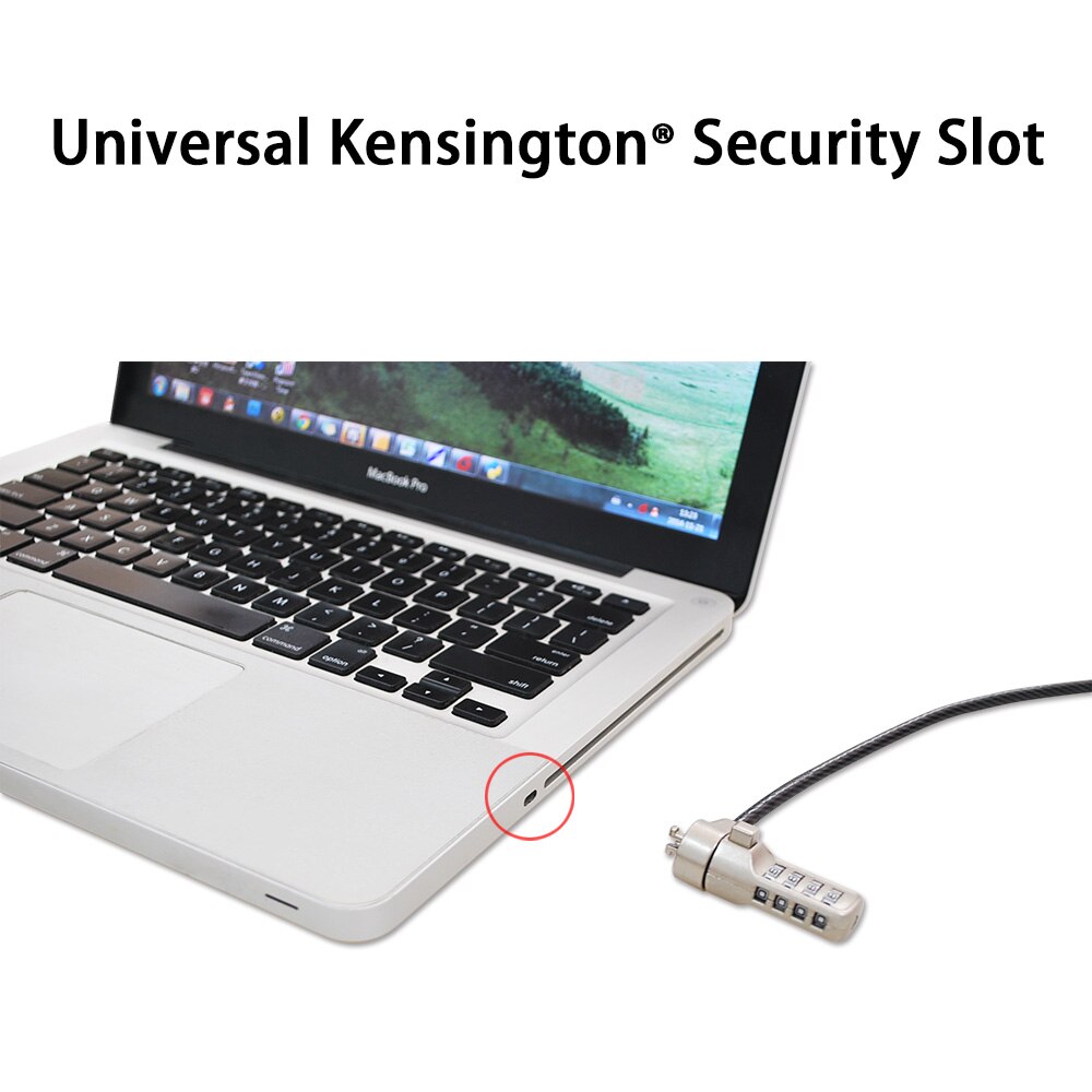 Kensington Original Portable Combination Laptop Lock with 1.8m 6ft Steel Cable Anti-Theft for Monitor and Projectors