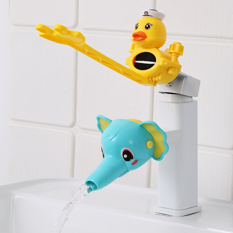 Animal Cute Duck Elephant Faucet Extender Water Children Saving Cartoon Tool Help Baby Washing Hands Bathroom Bath Toy Kids: BE YL