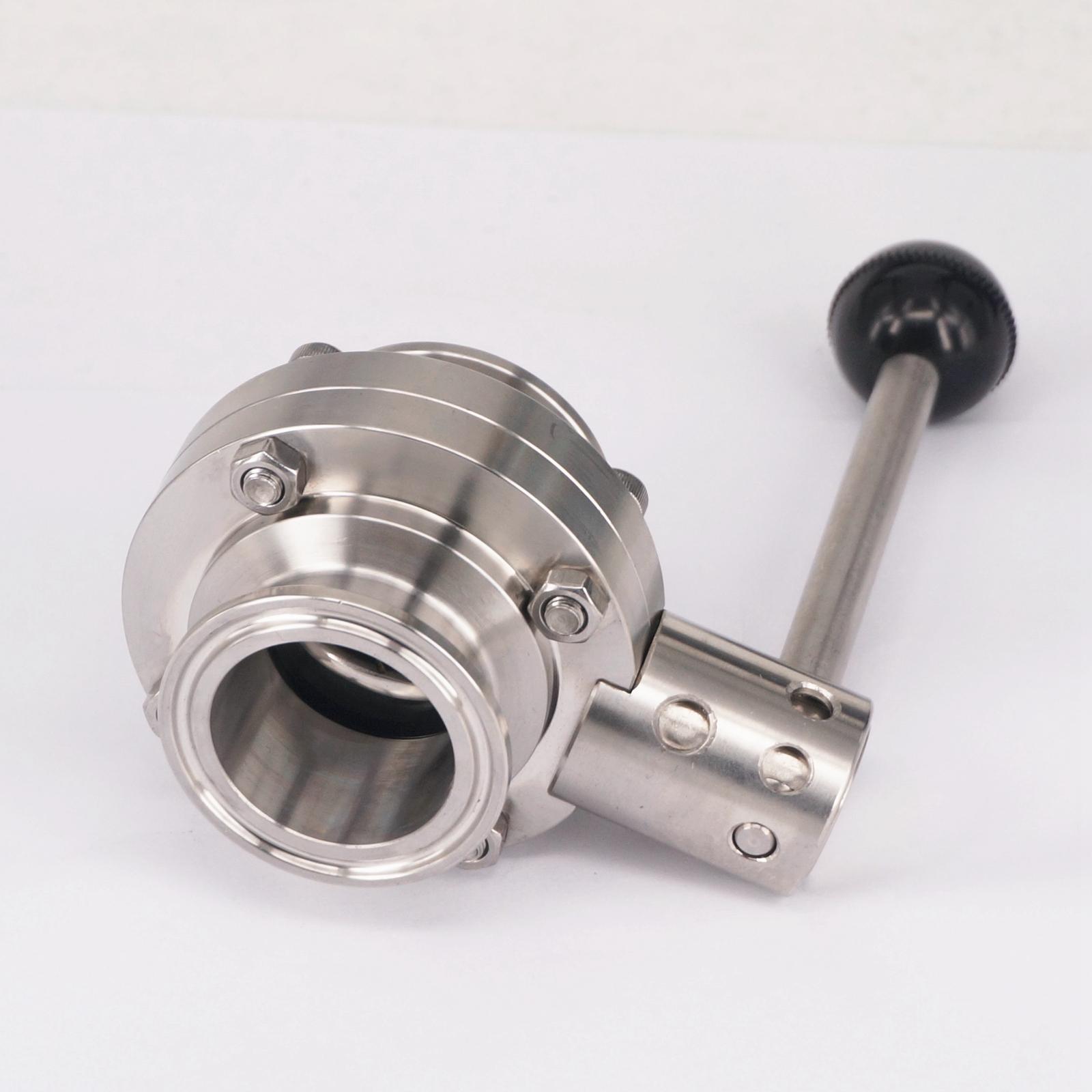 1-1/2" 38mm SuS304 Stainless Steel Sanitary 1.5" Tri Clamp Butterfly Flow control Valve Homebrew Beer Dairy Product