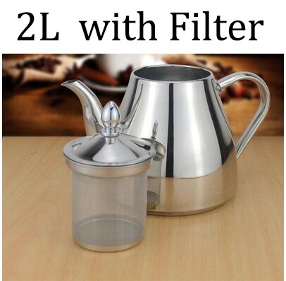 304 Stainless steel tea pot with tea strainer teapot with tea infuser teaware sets tea kettle infuser teapot for induction: Dark Khaki