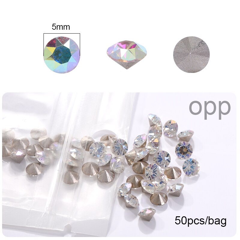 5Mm 50Pccs/Pack Jewerly Edelsteen 32 Snijden Gezichten Diamanten Ring Earring Crystal Xirius Steen K9 Kristallen Nail decoraties