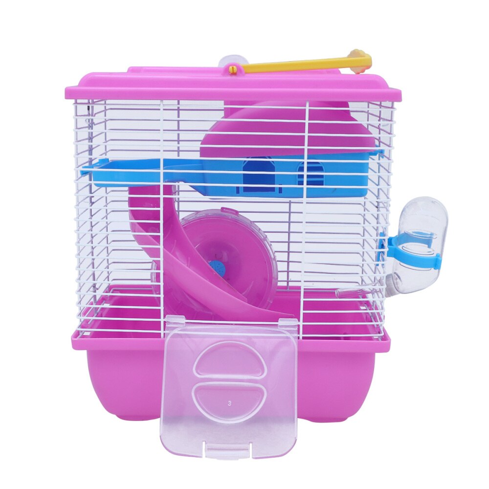 Dobbelt lag hamster bur akryl hamster bur med gjennomsiktig takvindu små kjæledyr hus for chinchilla hamster tilbehør