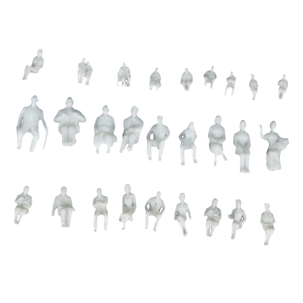 20 Pieces 1:25 Scale White Mini Sitting Postures People Figure