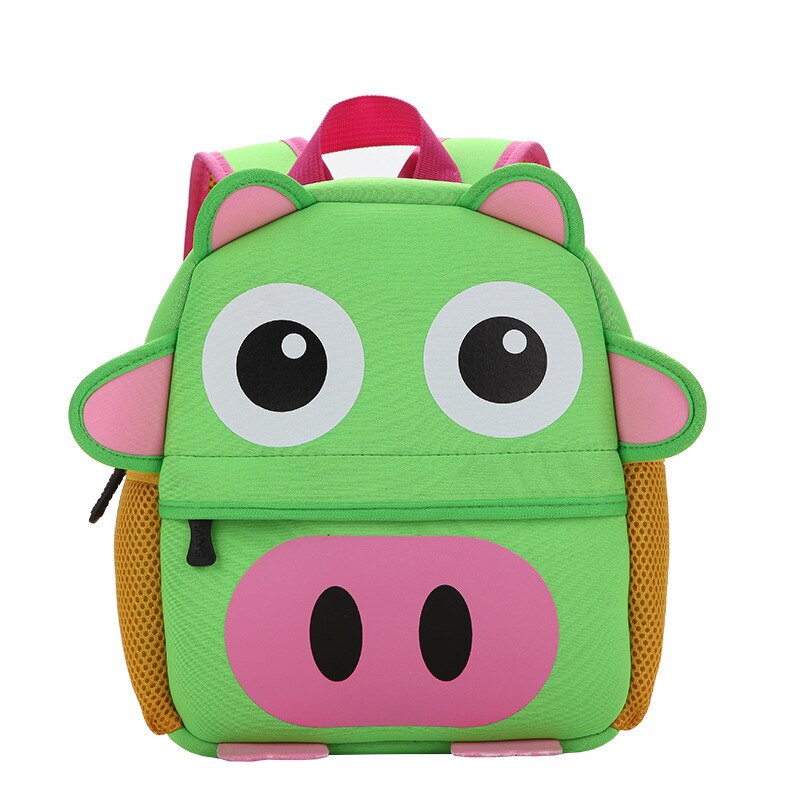Leuke Kid Peuter Schooltassen Rugzak Kleuterschool Kinderen Meisjes Jongens Schooltas 3D Cartoon Dier Zak: Green Pig