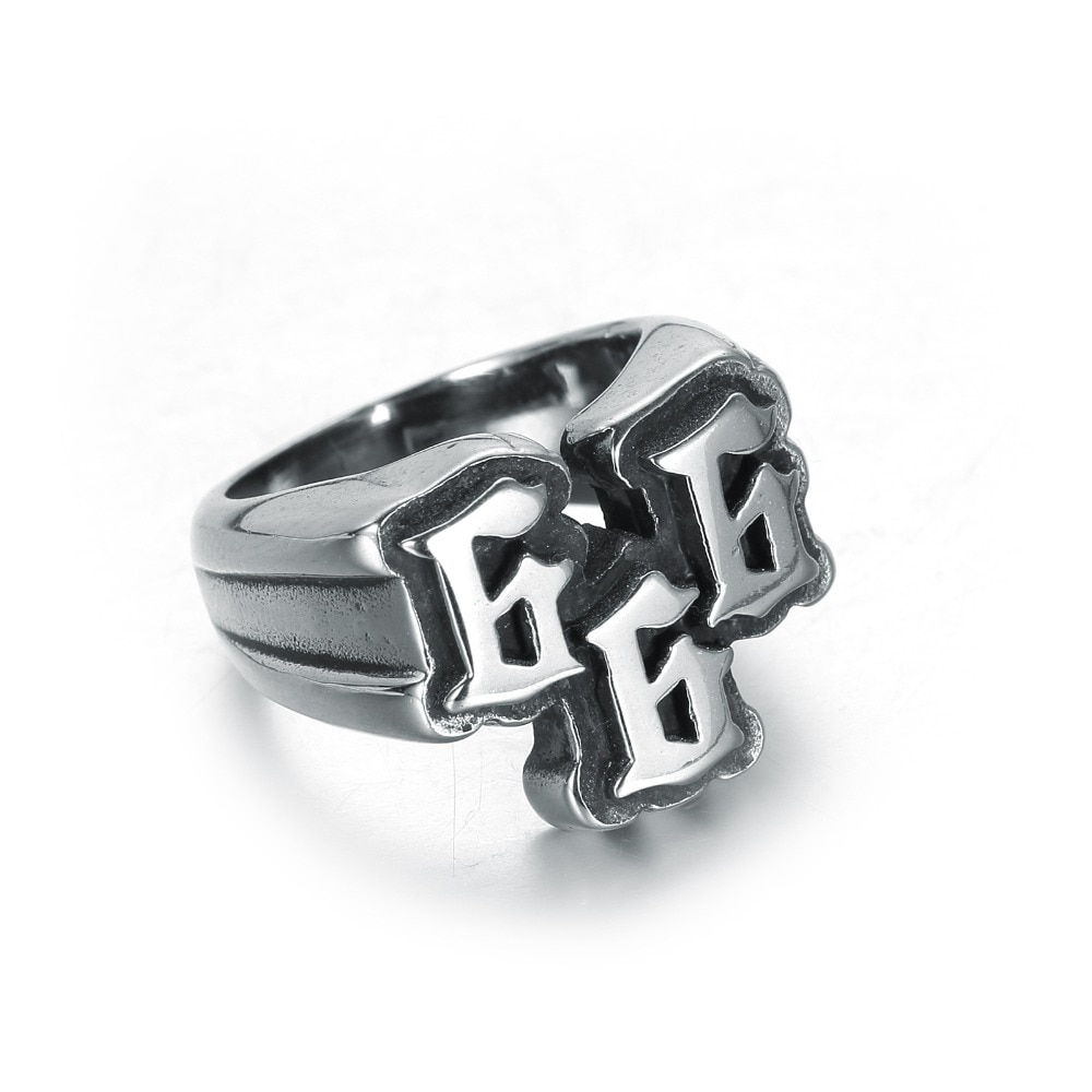 Männer Punk edelstahl digitale 666 Ring Titan stahl Ring schmuck