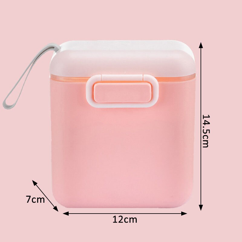 1Pcs Portable Baby Milk Powder Box PP Milk Powder Box Snack Food Storage Box with Handle Size S/L: with handle pink L