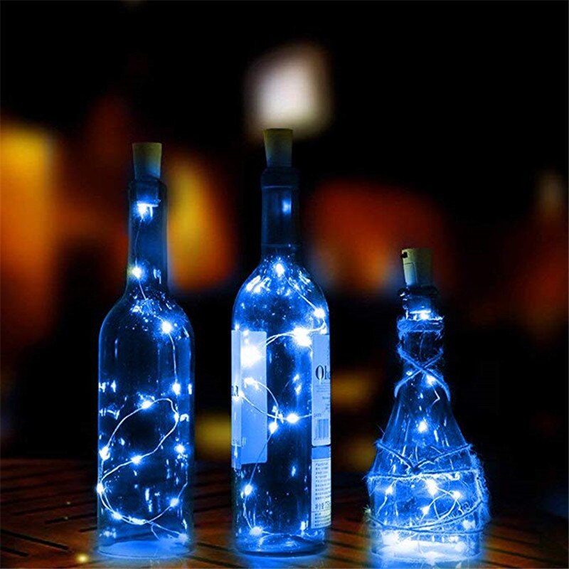 10 stuks wijnfleslampjes in de vorm van een kurk, een sterrenlampje met led-lampjes voor bruiloftsfeestdecoratie.