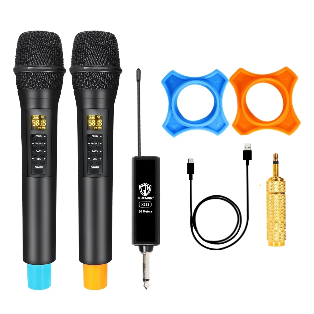 Wireless Microphone G-MARK X333 Recording Karaoke Dynamic Echo Mic Lithium Battery For Party Church Show Square Meeting: Default Title