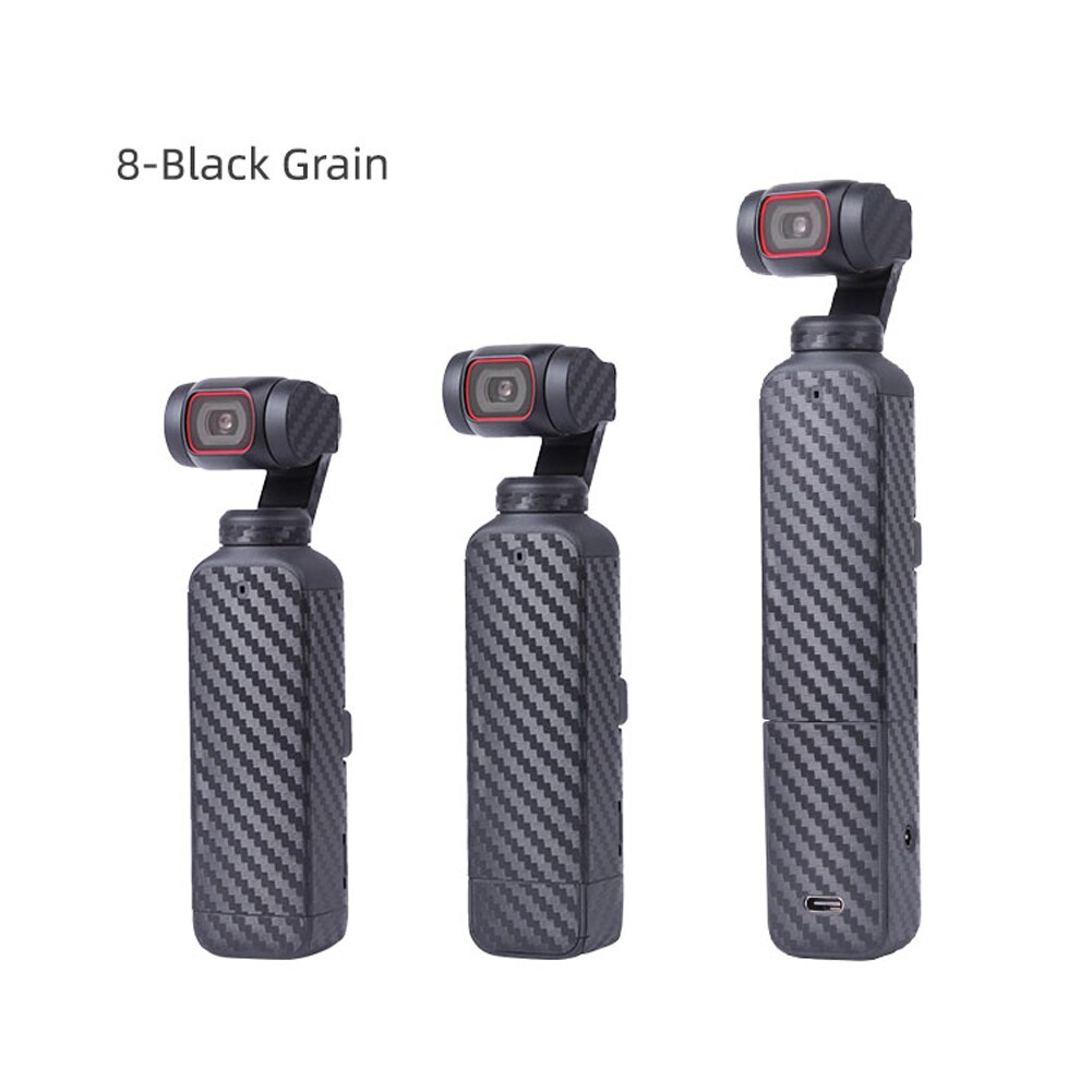 Pcv naklejka odporna na zarysowania skóra dla DJI Pocket 2 kardana ręczna kieszonkowy aparat odporne na zarysowania naklejki filmowe ziarno Protector: 8 black grain