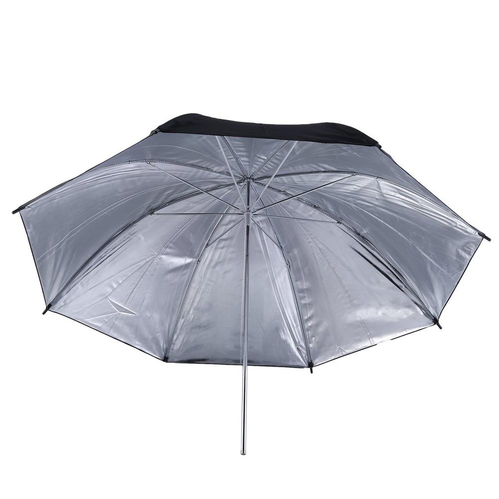 Draagbare 83Cm Photo Studio Flash Light Paraplu Zwart Zilver Fotografie Paraplu Reflecterende Reflector Voor Indoor Outdoor Schieten