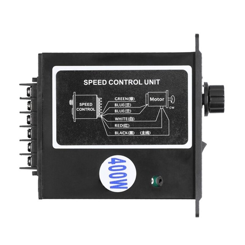 US-52 Single Phase AC Motor Speed Controller 400W AC220V 50/60Hz Motor Speed Regulator With Filter Capacitor Black