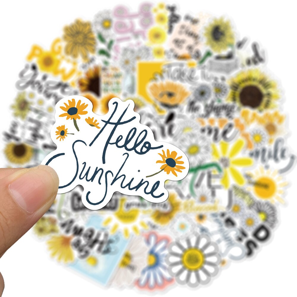 50 stk blomster tusindfryd klistermærker til børn piger vsco element daisy kawaii tegneserie klistermærker sæt gør det selv kuffert cykel guitar