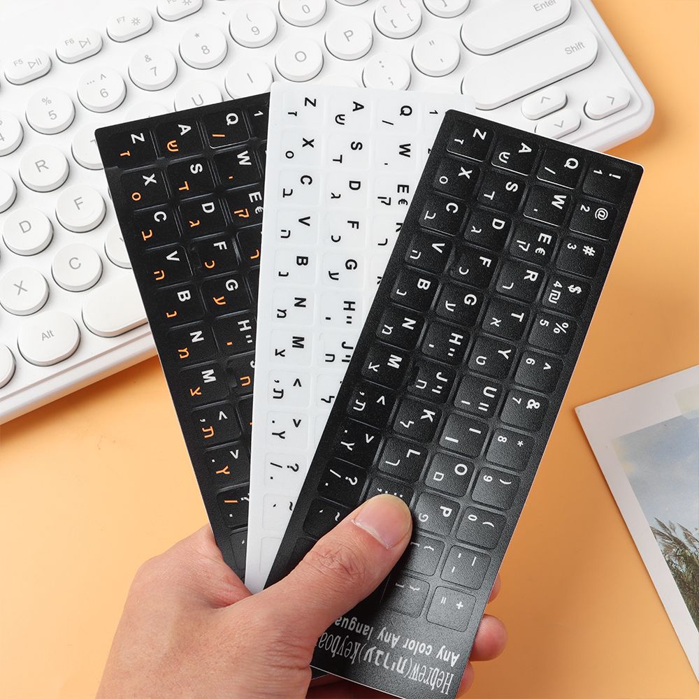Hebrew Keyboard Stickers Alphabet Layout Wear-resistant Letter Keypad Label Sticker Letter Alphabet Layout Sticker For Computer