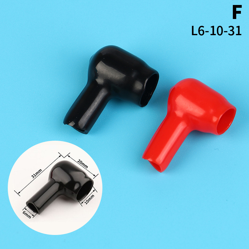 2 stk. batteripolisoleringshette batteripolhodehette positiv og negativ pol klemmesøyle beskyttelseshylse batteri: Rød