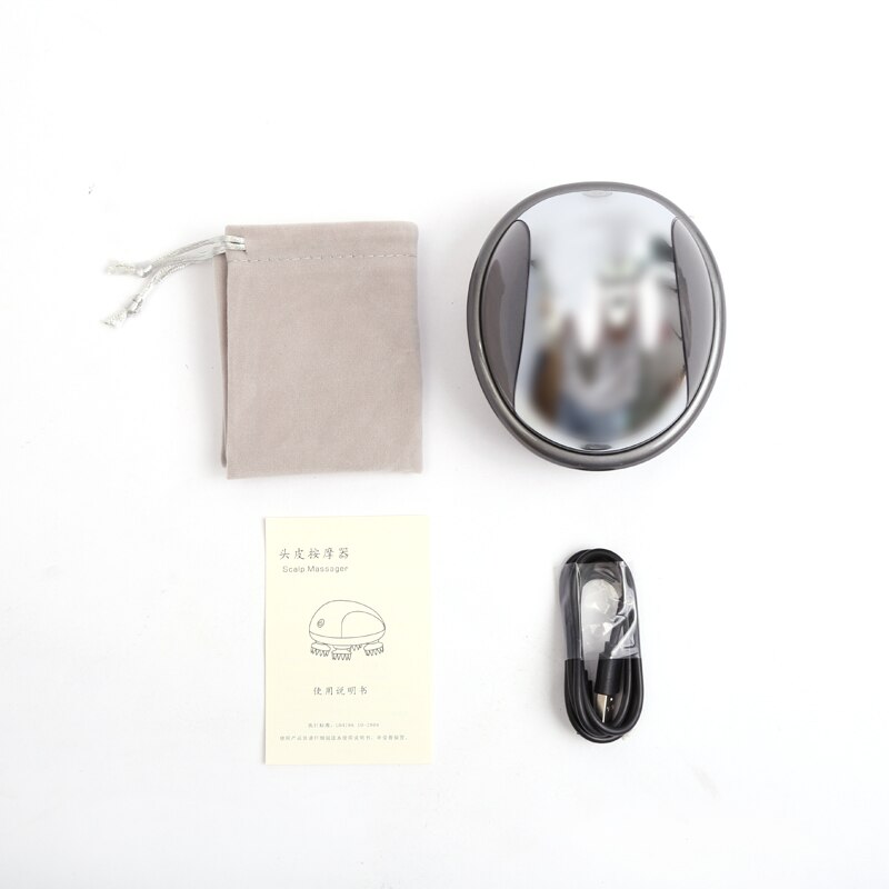 Masajeador de cabeza inteligente con carga eléctrica 3D, masajeador inalámbrico para cuero cabelludo, hombros y cuello, masajeador de tejido profundo: Silver NO BOX