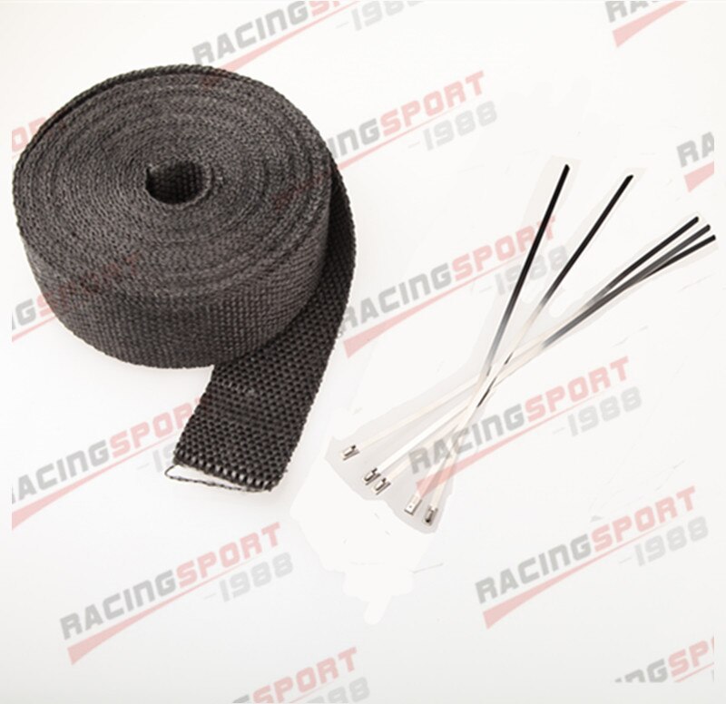 Fiberglass Exhaust Thermo Wrap Tape High Heat 2" x 25 Foot Cloth Roll: BLACK