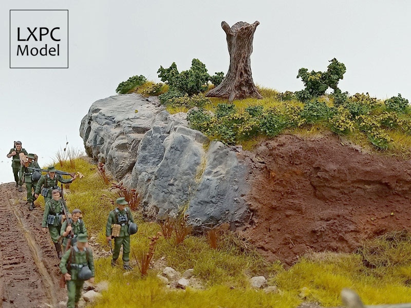 Scenariplattform död trädstubbe miniatyrlandskap scen simuleringsträd