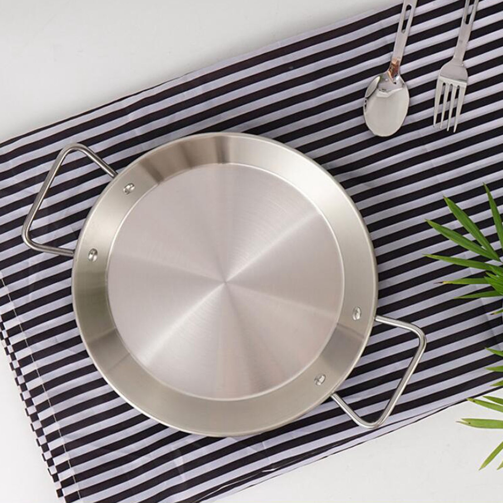 Stainless Steel 9' Round Cook Griddle Grill Pan Heavy Duty Outdoor BBQ Picnic Cookware