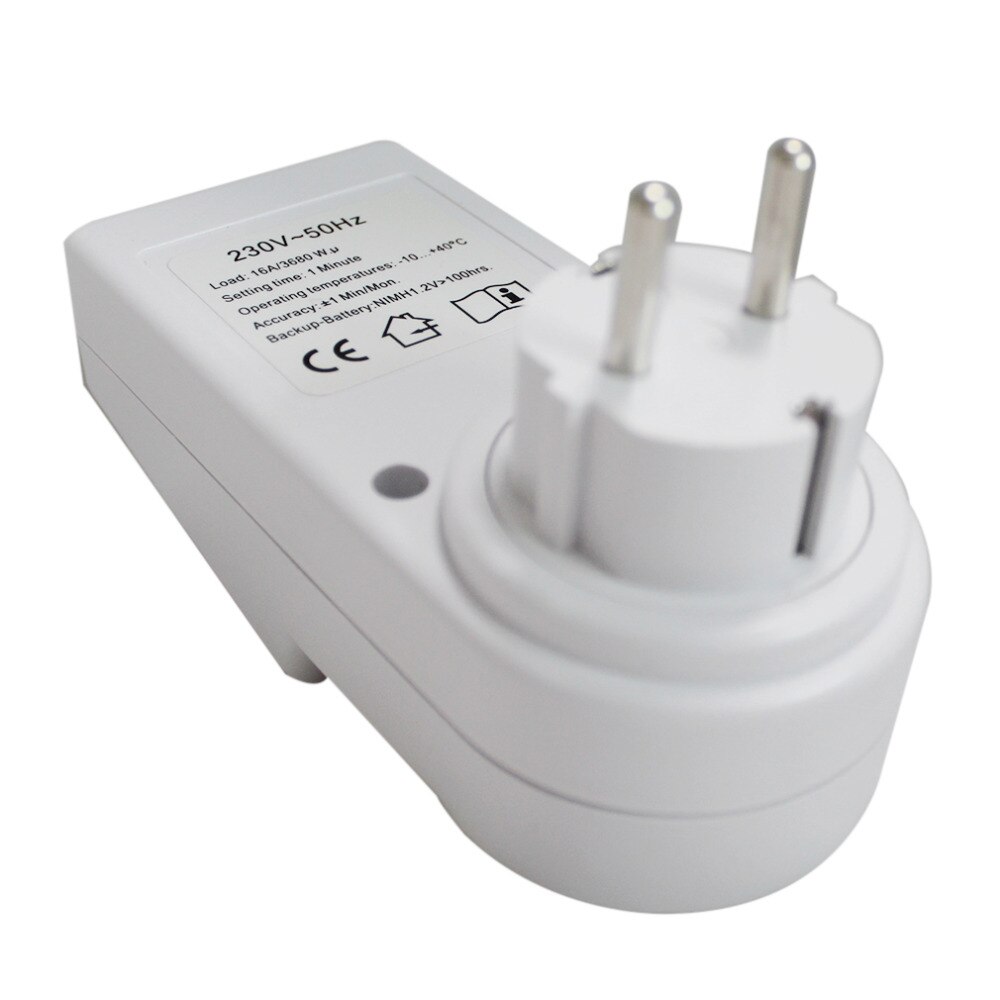 Novedad, enchufe de interruptor de enchufe de 230V, enchufe de temporizador programable enchufable con función aleatoria de reloj, horario de verano, superventas