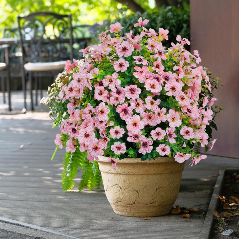 Artificial Stake Uv Resistant Artificial Flowers with Stakes for Indoor Outdoor Garden Porch Patio Wedding Party Decor Faux