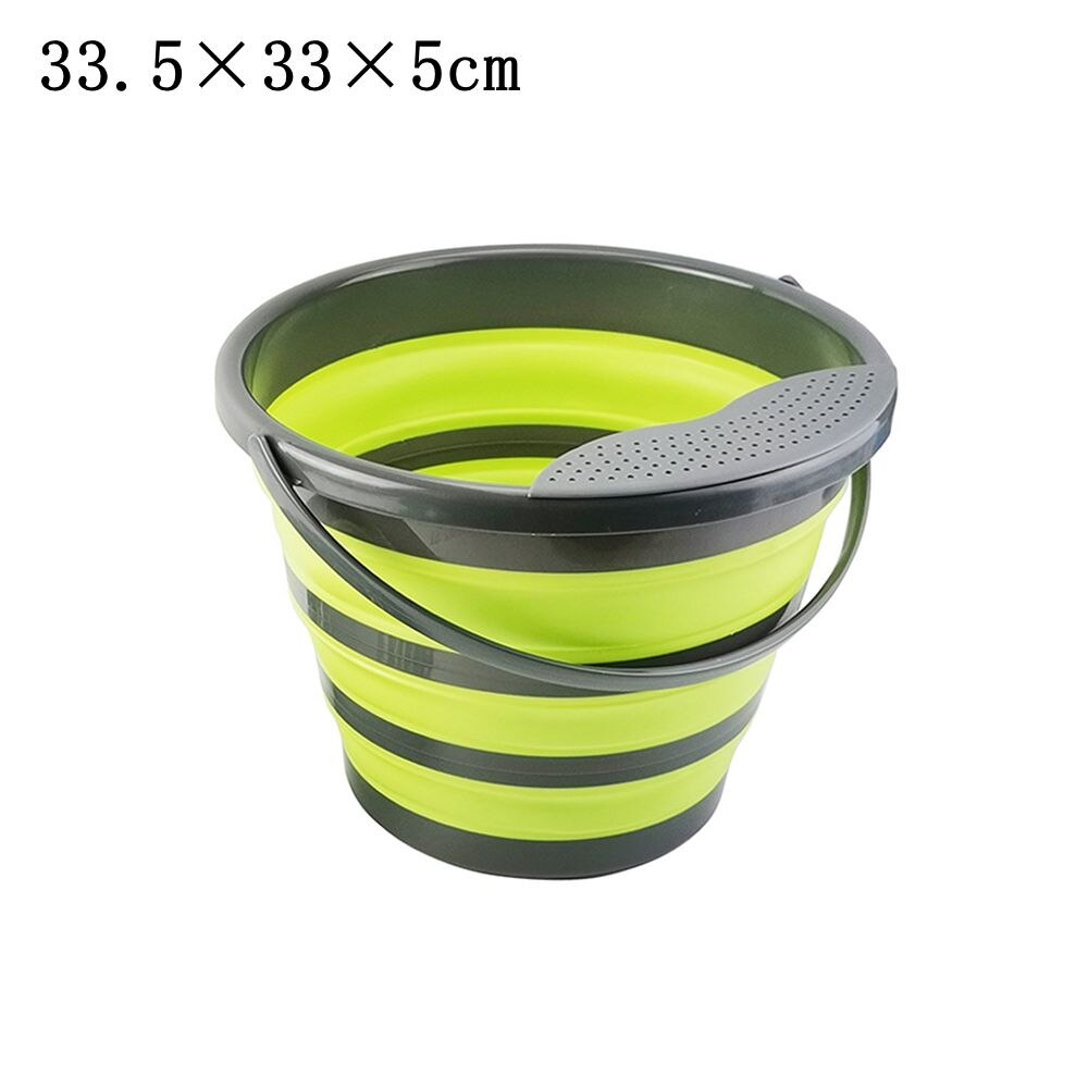 Collapsible Bucket Portable Folding Bucket Water Bucket Container with Sturdy Handle for Backpacking Camping Outdoor: green big