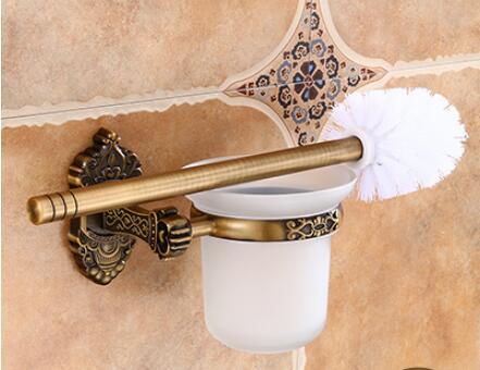 Tuqiu Bad Zubehör Antike Bronze Geschnitzte Aluminium Bad Hardware Handtuch Rack, Papier halter Wc Pinsel Halter, haken: Dark Grau