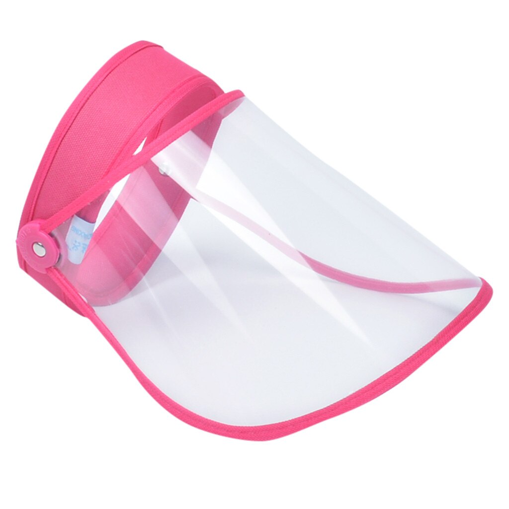 Adjustable UV Protection Sun Hat Female Anti-Droplet Saliva Empty Top Hat Transparent Protect Waterproof #10: Hot Pink