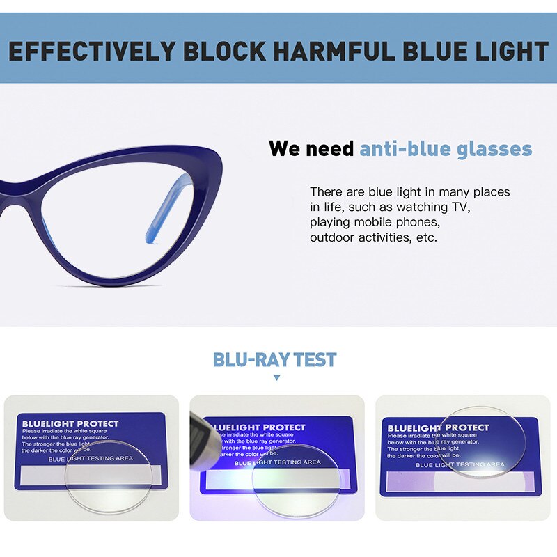 AOFLY BRAND Cat Eye Blue Light Blocking Glasses Women's Computer Gaming Optics Eyeglasses Frames Female UV400