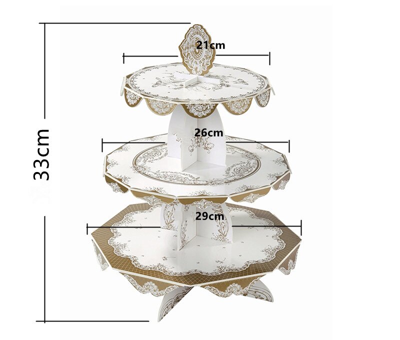 Business Party Papier Wegwerp Diner Plaat Set Birthday Party Cake Stand Milieu Picknick Servies Rietjes: cake stand