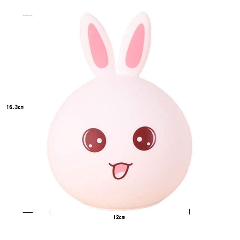 Qshare Kaninchen LED Nacht Licht Remote Touch Sensor Bunte USB Silikon Bunny Nacht Lampe Für Kinder Kinder Baby Weihnachten Spielzeug