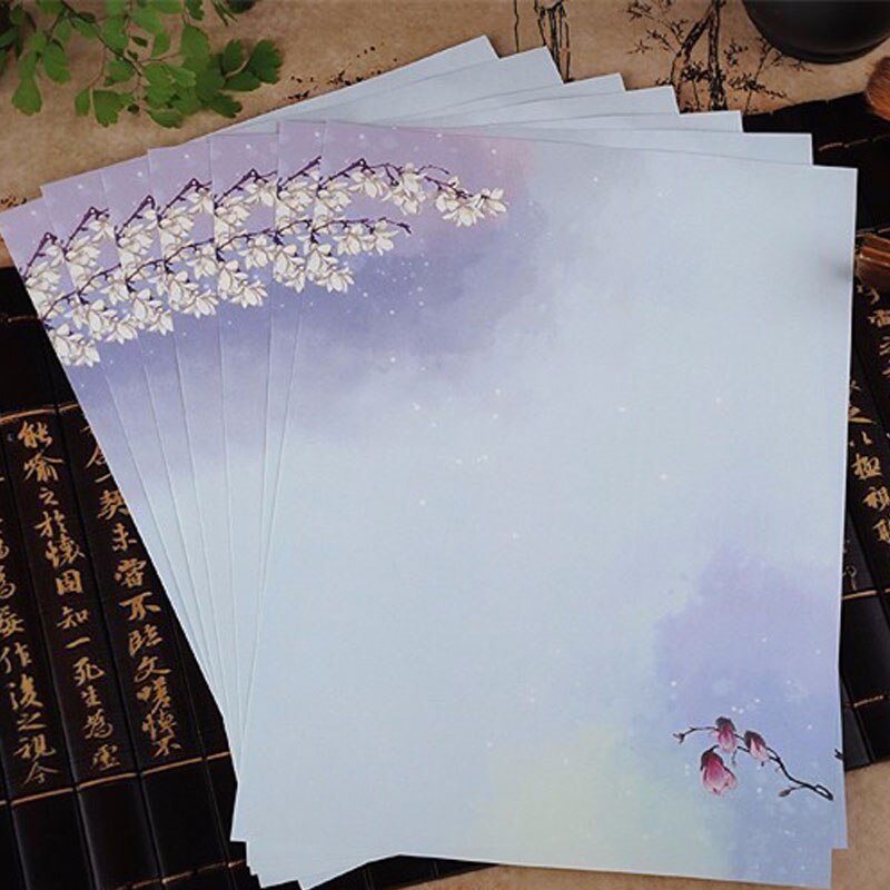 8 Teile/los Vielzahl Jahrgang Chinesischen Stil Umschlag Papier SchöNe Blume knapp Papier Für freundlicher Schreibwaren: 7. Mulan