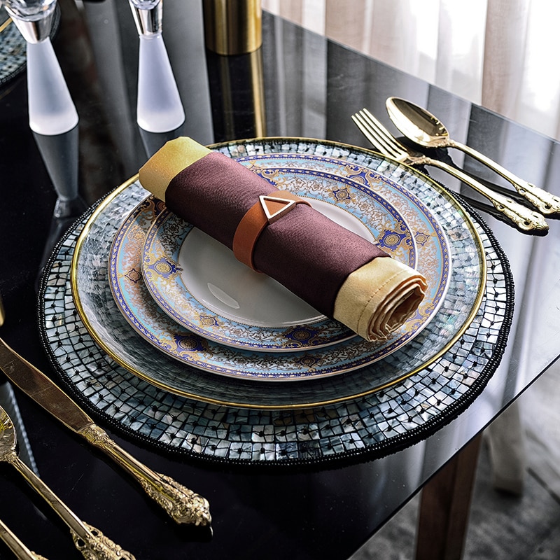 EECAMAIL Modern American Style Set Luxury Tableware European Western Plate Advanced Customization High Bone China