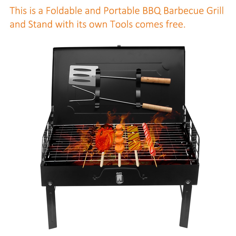 Portable Folding BBQ Barbecue Camping Grill With Tools For Travel Picnic Camping Bbq Barbecue Foldable Grill Oven Outdoor