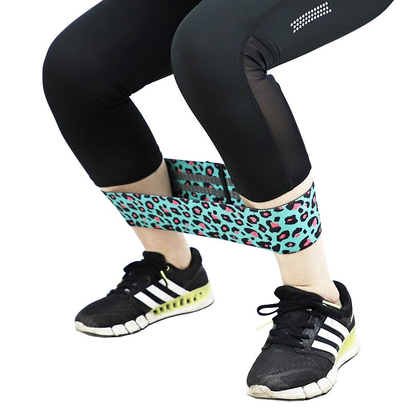 1Pcs Leopard Patroon Hip Weerstand Bands Verschillende Maten Booty Spier Training Loop Cirkel Bands Stof Latex Mini Glute
