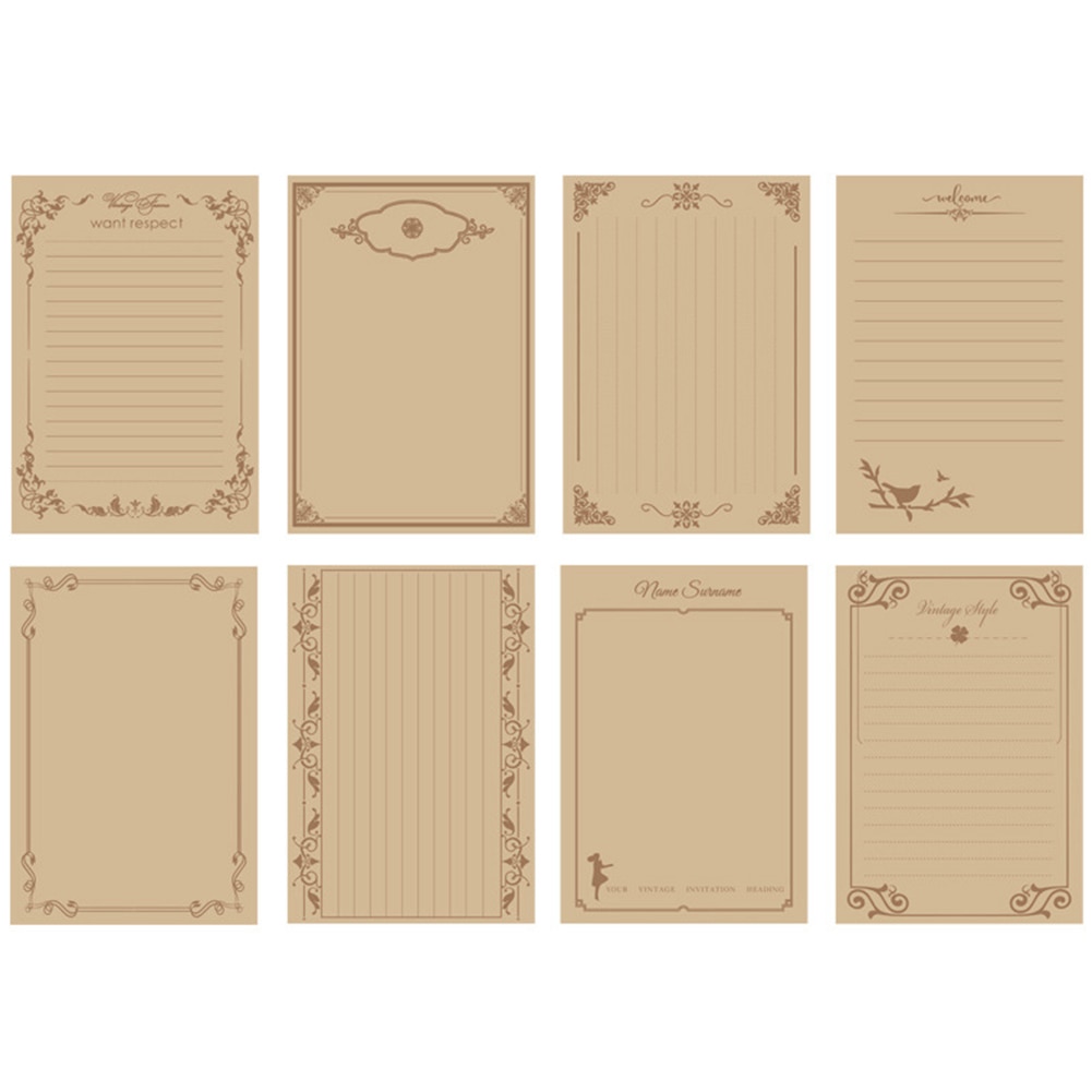 8 Sheets Vintage Letter Paper Wedding Invitation Writing Stationery Paper Pad Note Letter School Office Supplies