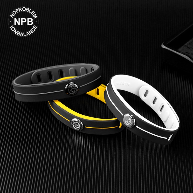 【Fda Registration】noproblem Smart 3000 Ionen Waterdichte Sport Rubber Power Gezondheid Choker Toermalijn Band Armband P101