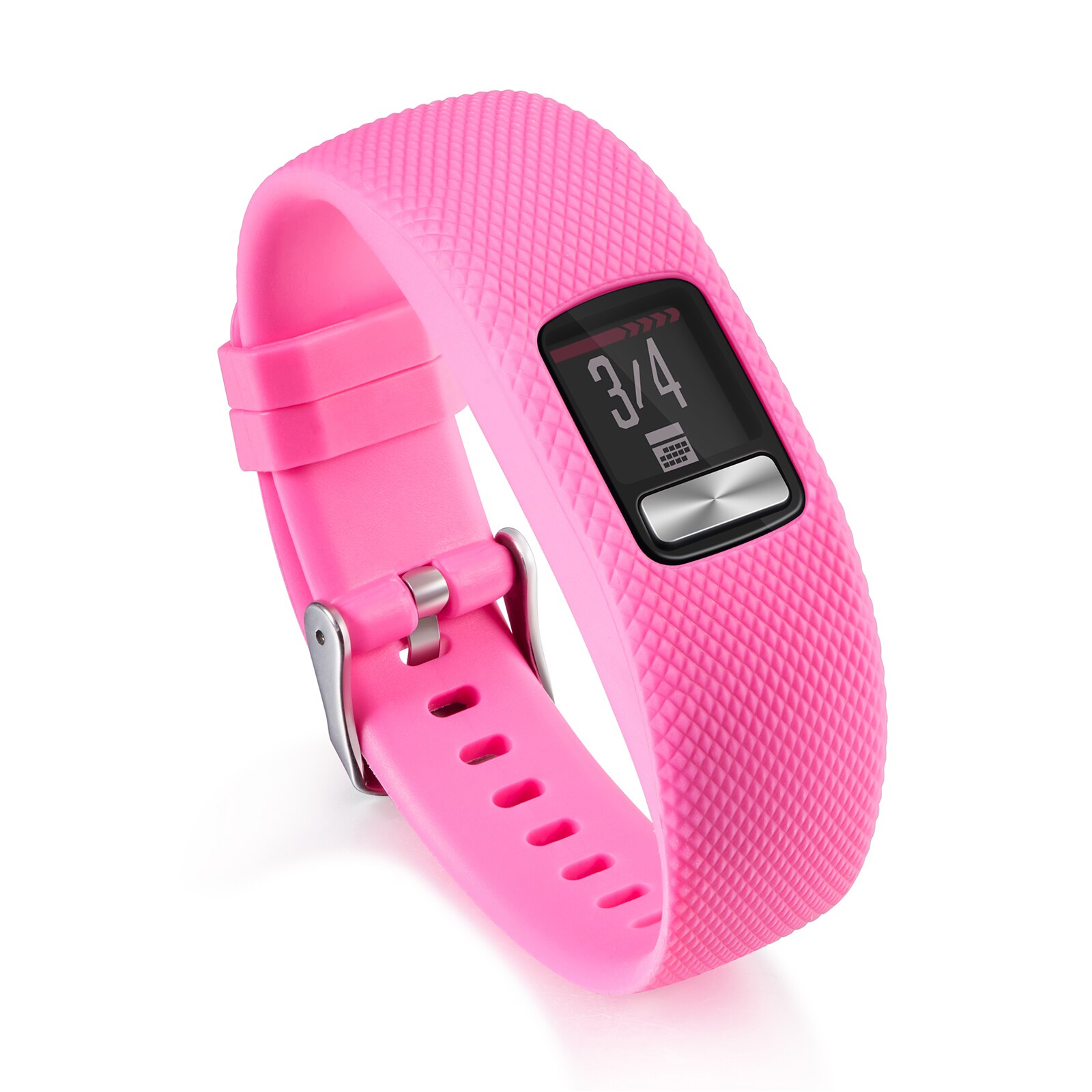 Bracelet de rechange en silicone souple pour montre connectée Garmin Vivofit 4, moniteur d'activité physique: Hot Pink / S