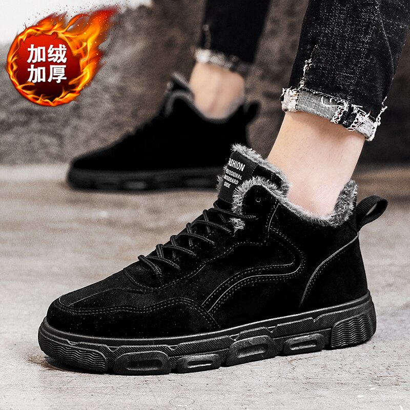 Winter herenschoenen wandelschoenen herenliefhebbers hoge laarzen platte tennisschoenen masculino casual schoenen van leer 43