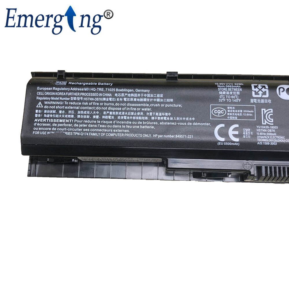 10.95V 62WH Original Laptop Battery PA06 For HP Omen 17-w000 17-w200 17-ab000 17t-ab200 HSTNN-DB7K 849571-241 849911-850