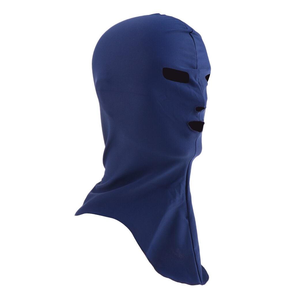 Men Women Sun UV Protect Snorkeling Swim Cap Sunblo Face Mask Hood White: Navy