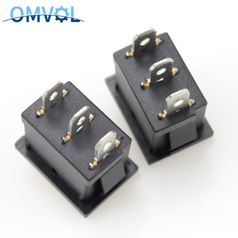 5PCS 3-position rocker switch 3 pins on off on snap switch