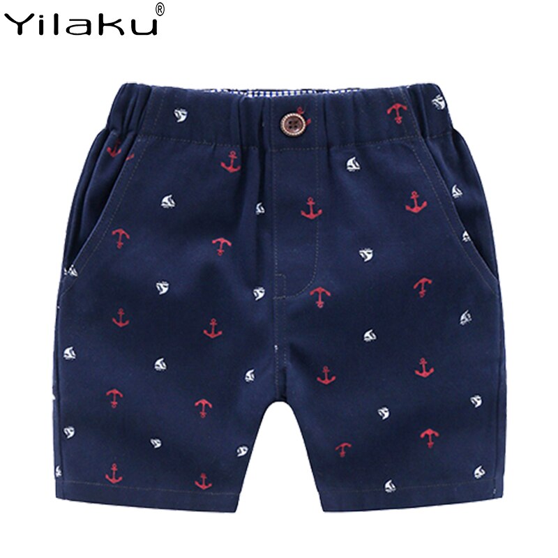 Yilaku garçon été short imprimé pantalons décontractés voile et ancre imprimé kaki et bleu enfants Shorts enfants pantalons de plage CI071